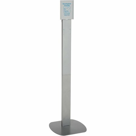 GLOBAL INDUSTRIAL No Touch Floor Stand for Global Hand Soap/Sanitizer Dispensers, Silver 640925